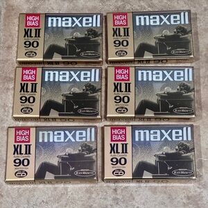 Maxell XL-II 90-minute Blank Audio Cassette Sealed Lot of 6